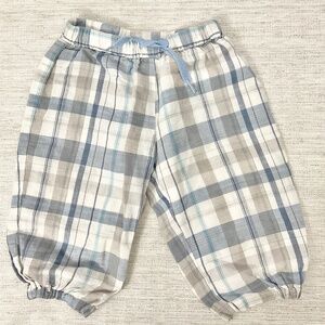 Mini A Ture Premium Linen Blend Plaid Pants Size 6-9 Months
